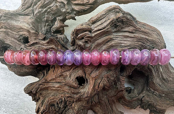 pink & purple lampwork beads