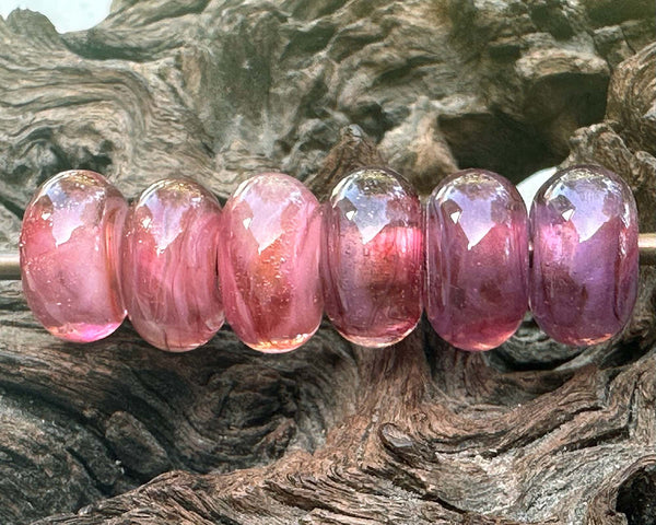 pink lampwork beads