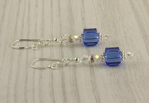 sapphire crystal earrings