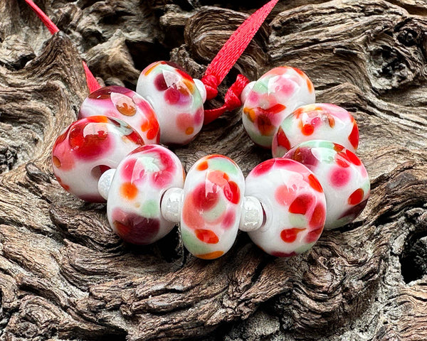 red lampwork beads