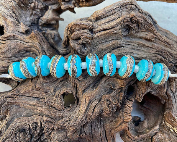 turquoise organic beads