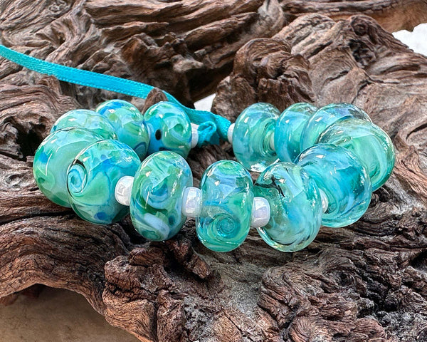 turquoise lampwork beads