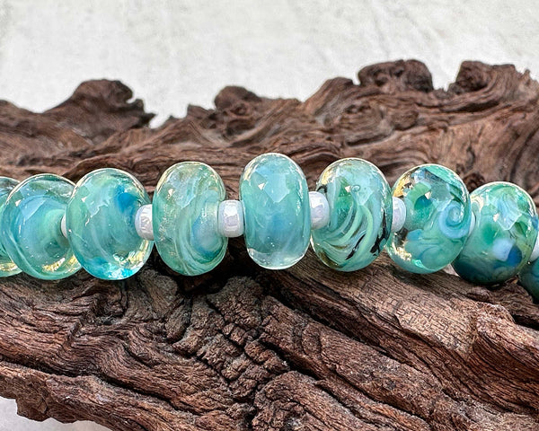 turquoise stone frit beads
