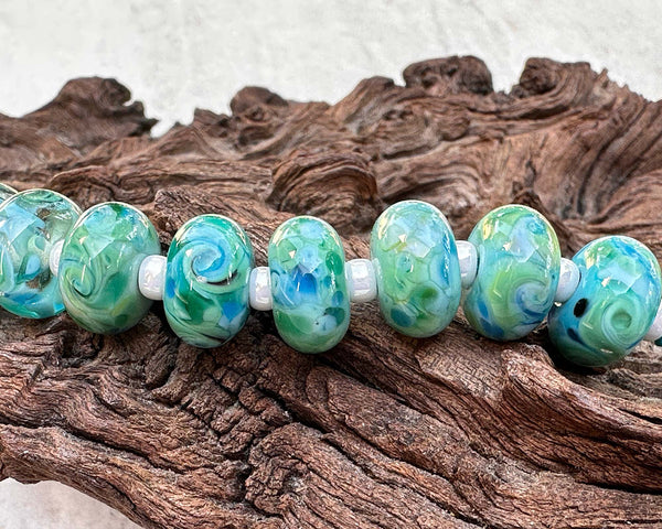 turquoise blue lampwork beads