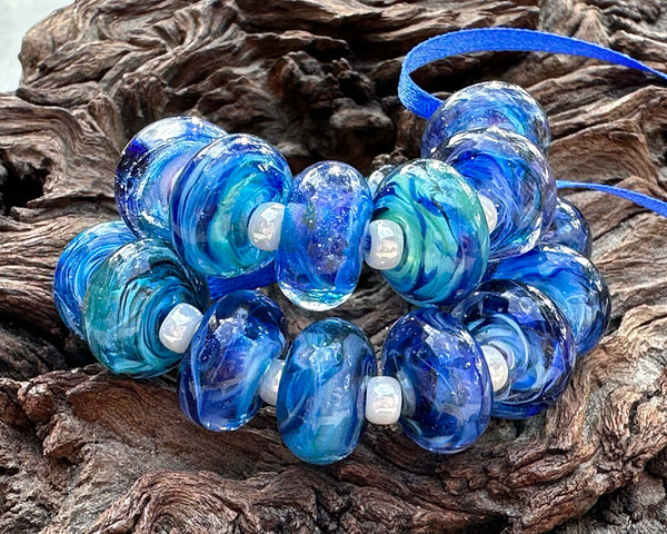 morpho frit lampwork beads