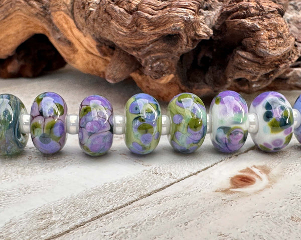 cottage garden frit lampwork beads