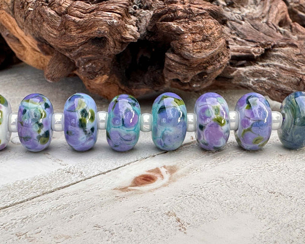 cottage garden frit lampwork beads