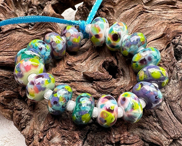 enchanted frit lampwork beads