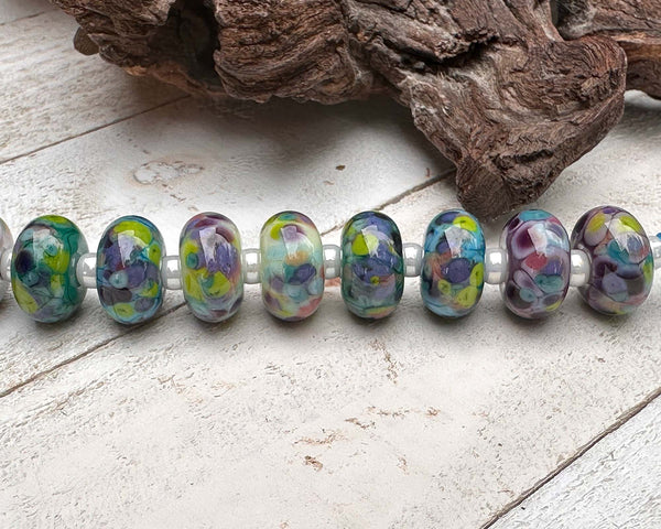 enchanted frit lampwork beads