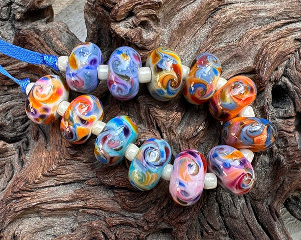 colorful lampwork beads