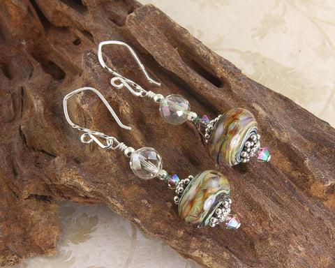 colorful lampwork earrings