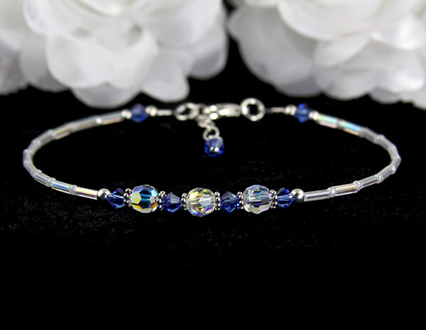 Serenity - Something Blue Wedding Sapphire Anklet