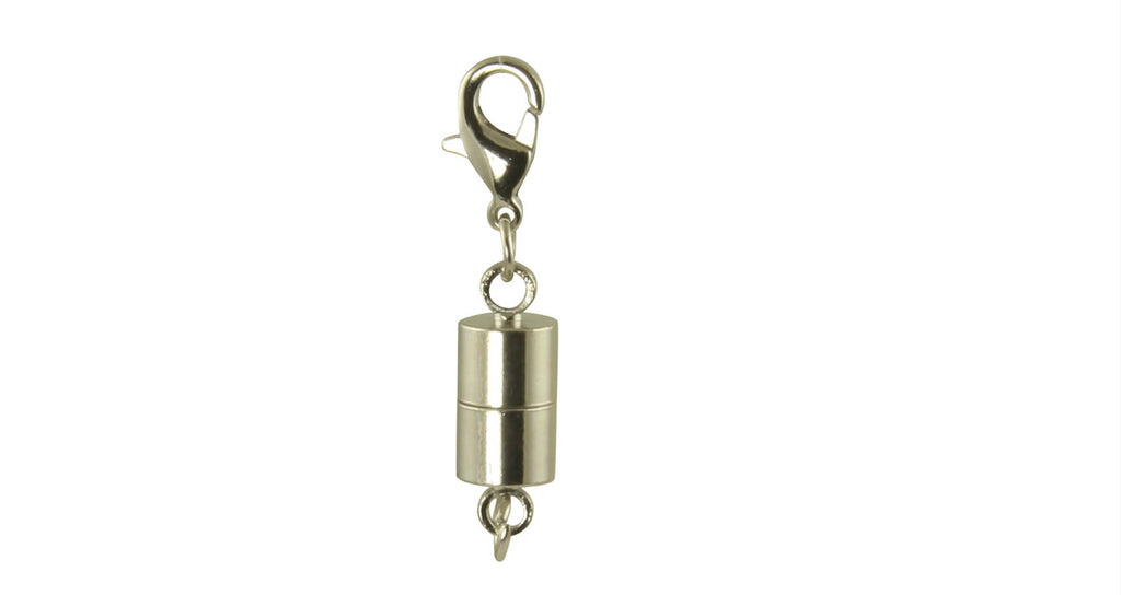 Sterling Silver Barrel Magnetic Clasp with Small Lobster Clasp by
