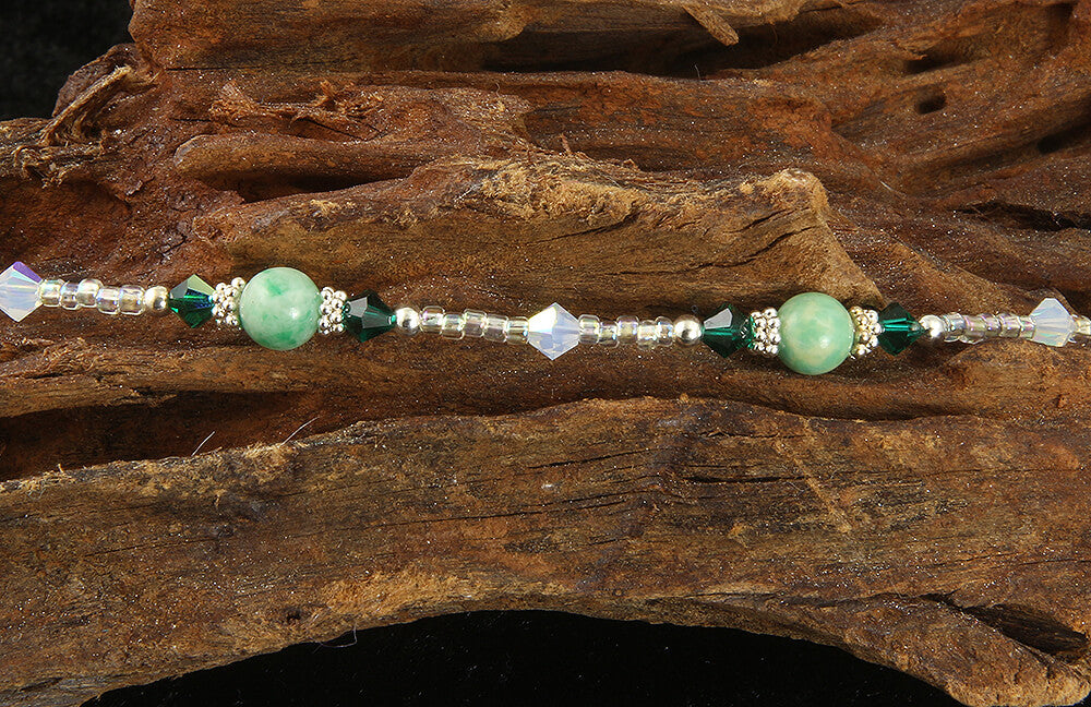 Handmade Emerald Green Jade Beaded Anklet – SWCreations