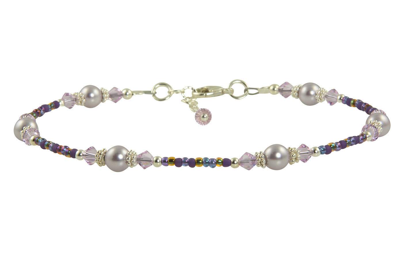 Handmade Lilac Mauve Pearl Beaded Anklet – SWCreations