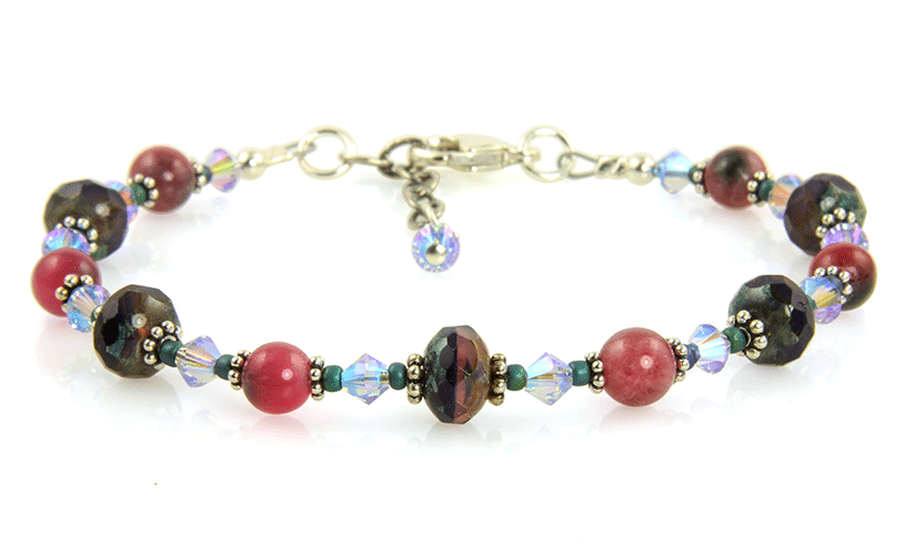 Handmade Cherry Jade Gemstone Crystal Bracelet Swcreations