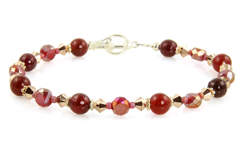 Handmade Golden Red Jade Gemstone Bracelet – SWCreations