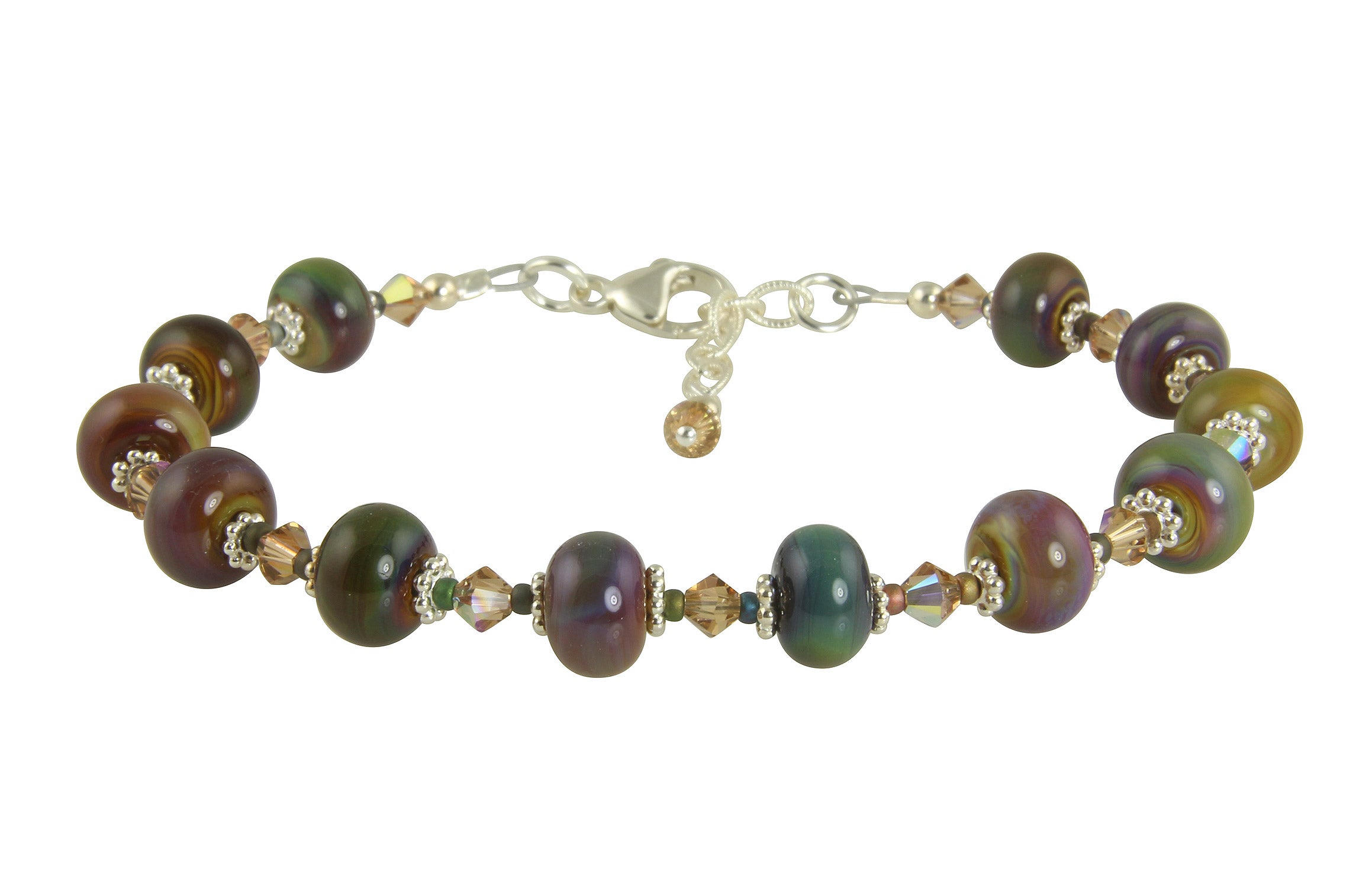 Mystic Topaz Crystal Lampwork Bracelet