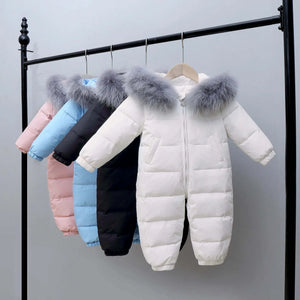 RAISE Winter Baby Down Jumpsuit – ❄️ Fur Hood, Snowsuit for Toddler Boys & Girls, Infant Overalls 🌟 - Shop All I Want