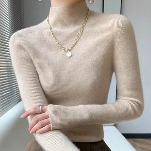 Half High Neck Knitted Sweater -NYC cozy elegance 🗽 - Shop All I Want