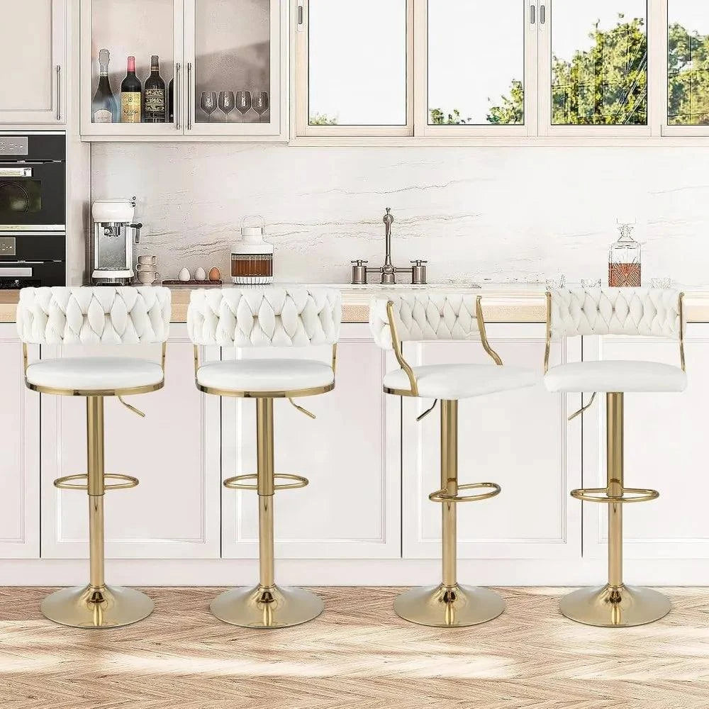 Adjustable Bar Stools Set of 2, Swivel & Upholstered for Comfort 🍸