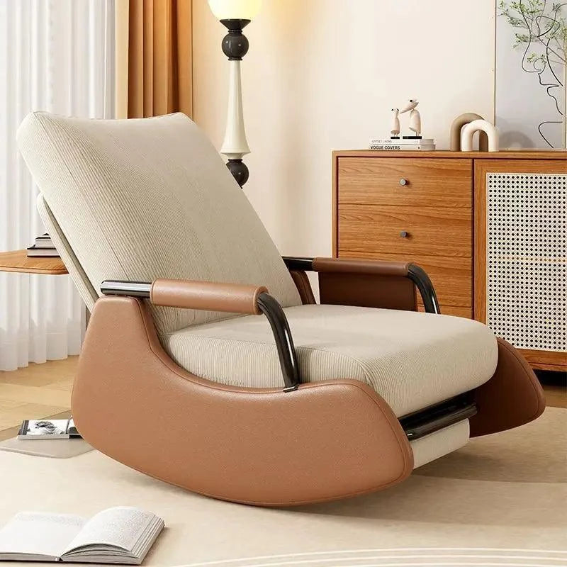 Comfy Folding Rocking Chair with Footrest - Adjustable Lounge Recliner for Balcony 🪑✨