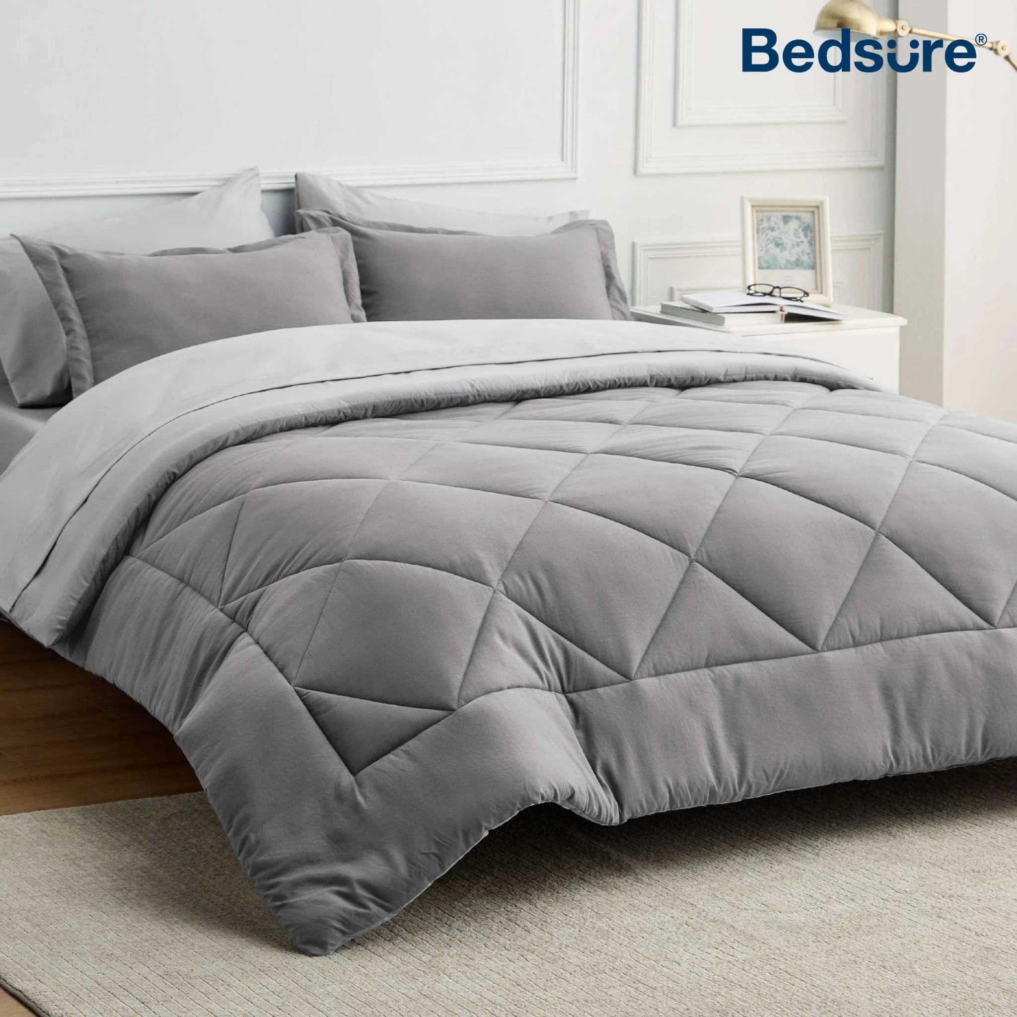 Bedsure Comforter Set, Reversible Queen Bed in a Bag with Comforter, Sheets & Pillowcases 🛏️