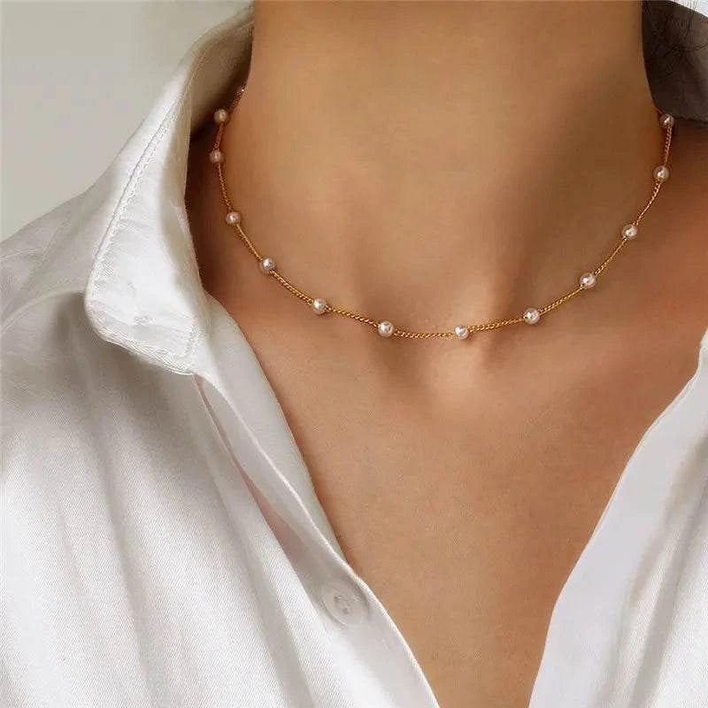 Kpop Pearl Choker Necklace 🌟📿
