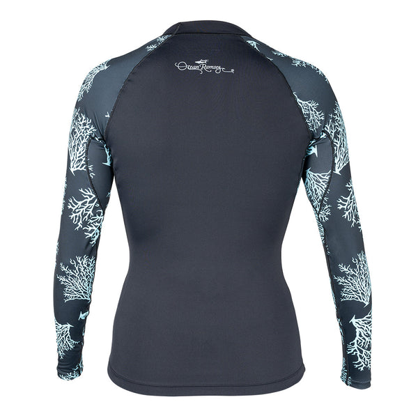 Women's Reels and Reefs Striped Sea Skinz Performance Rash Guard UPF 40+