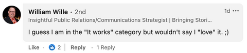 LinkedIn Comment about Outreach