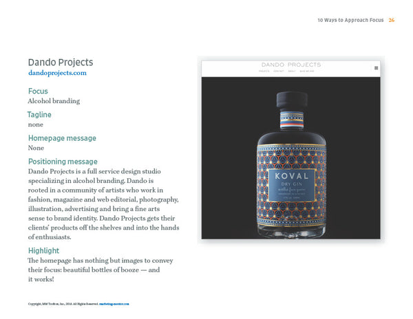 Dando Projects, excerpt from the Pick a Niche Kit