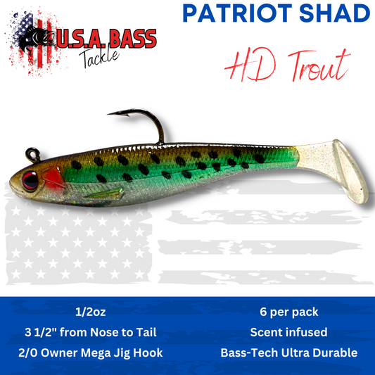 Patriot Shad Paddle Tail Swimbaits - Sexy Shad – U.S.A. Bass Tackle