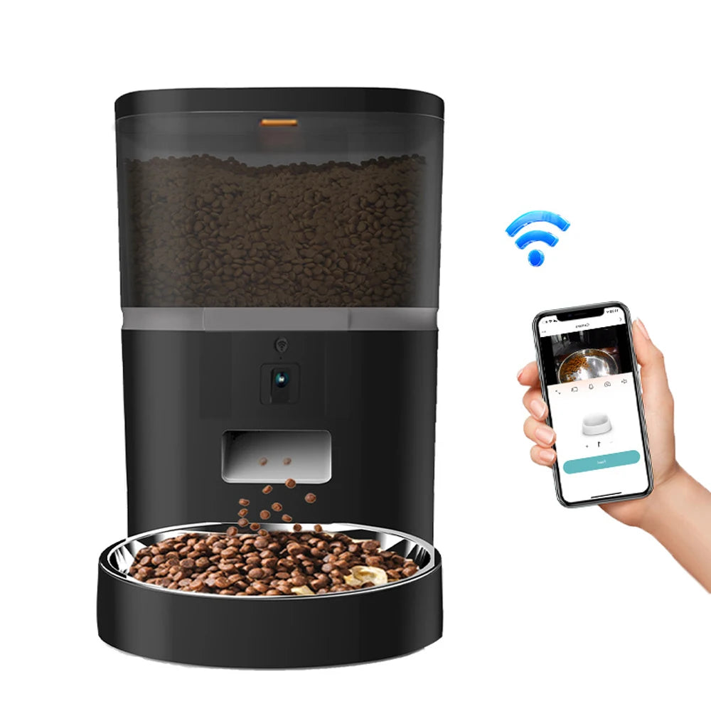 4L automatic feeder APP smart pet feeder dog food timer dispenser with camera suitable for remote feeding of small cats and dogs