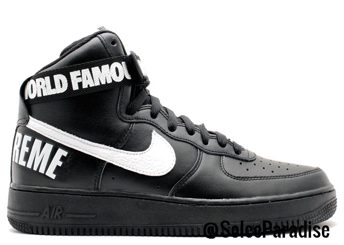 supreme air force ones black