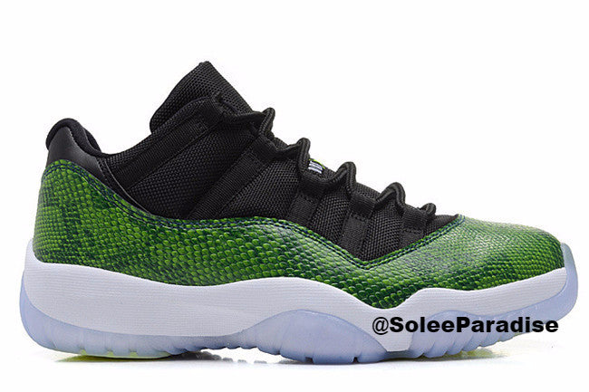 black and green snakeskin jordans