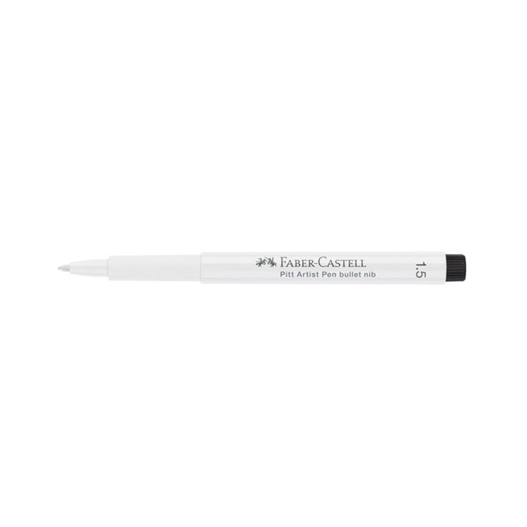 FaberCastell White Pitt Artist Pen, 1.5mm Bullet Nib