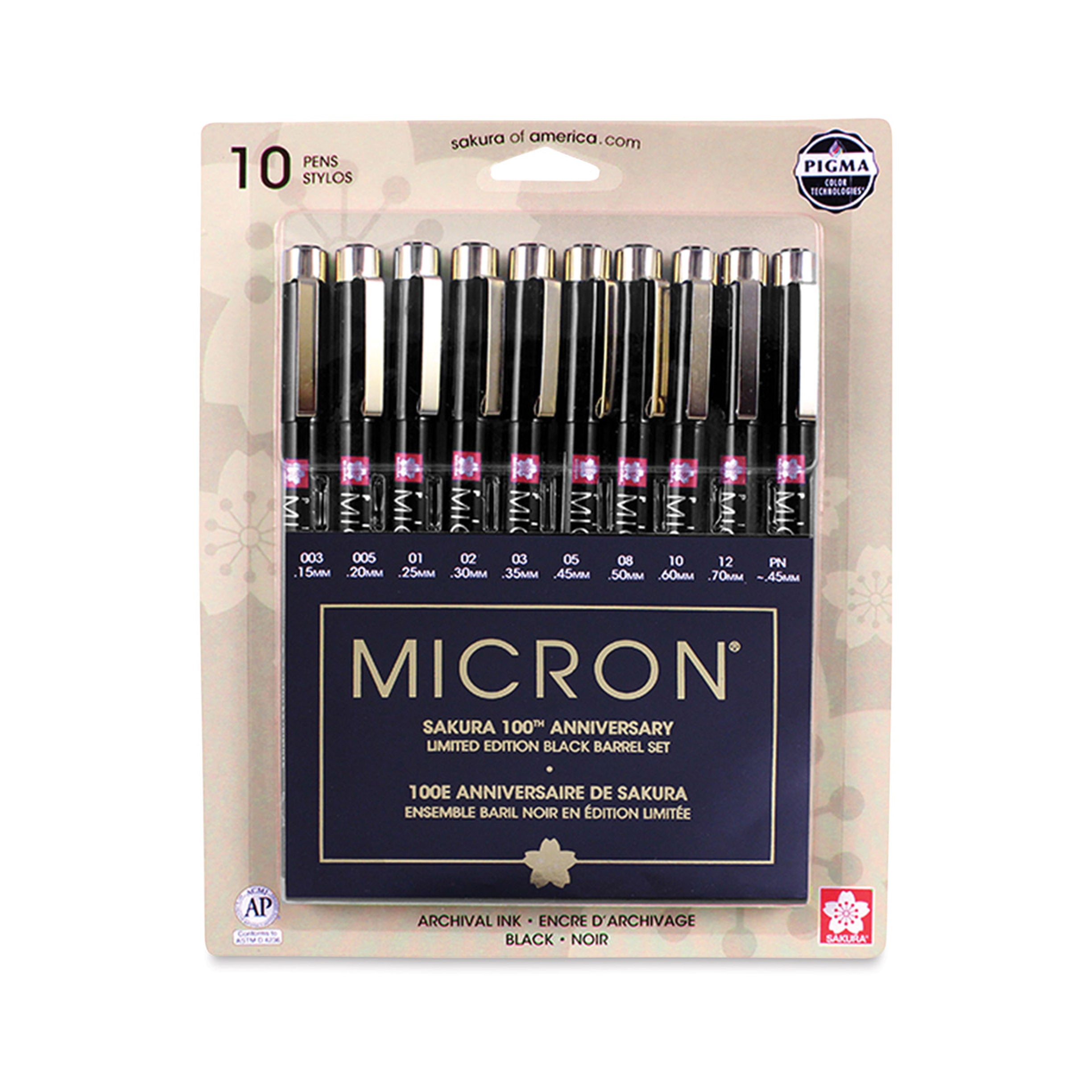 Sakura Micron Pens, 100th Anniversary of 10 — ArtSnacks
