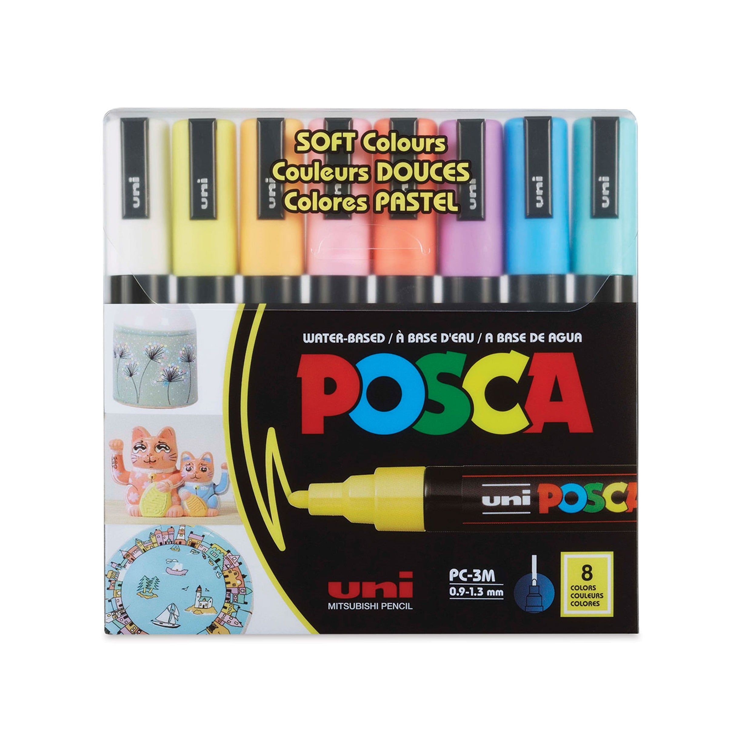 Hoelahoep Mathis Afsnijden Uni-POSCA PC-3M Fine Tip Paint Markers, Soft Colors Set of 8 — ArtSnacks