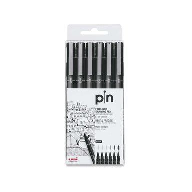 Kingart Inkline Fine Line Pen Set 6/Pkg - Black