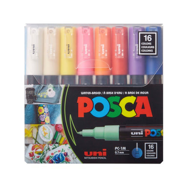  UNI-Ball POSCA PCF-350 Brush Tipped Marker PENS - Pack of 10 =  All 10 Colours : Office Products