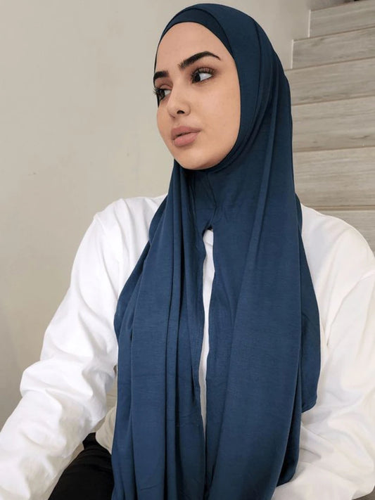 New Instant Jersey Hijab Undercap Hijabs for Woman Muslim Women Hijab Cap  Full Cover Snap Fastener Head Wraps Scarf Islam Turban