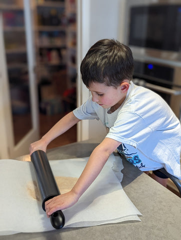 Kid Making Homemade Dough for Pizza