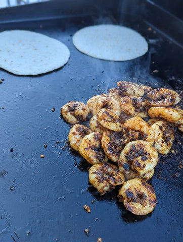 Searing Shrimp on Griddle