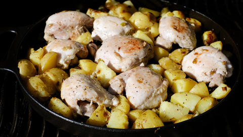 Food For Thought Blog: Skillet Garlic Chicken and Potatoes Recipe by Barbecues Galore