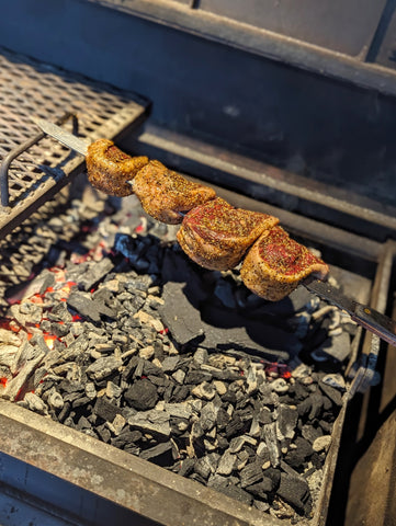 Picanha Steak Cooking Over Charcoal BBQ