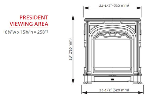 Valor President Stove Dimensions