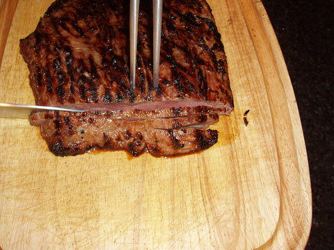 Rye Marinated Flank Steak - Slice thinly against the grain.