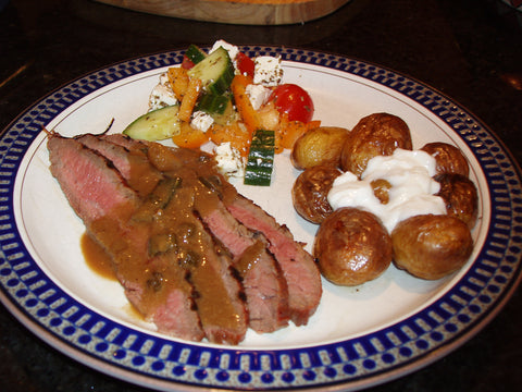 Rye Marinated Flank Steak - Top with Marinade and Enjoy