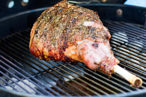 Leg of Lamb on Weber Kettle Charcoal Grill