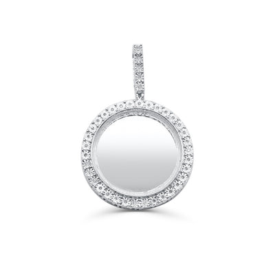 Round Shape Custom Diamond Memory Pendant (0.18CT) in 925 Sterling Silver